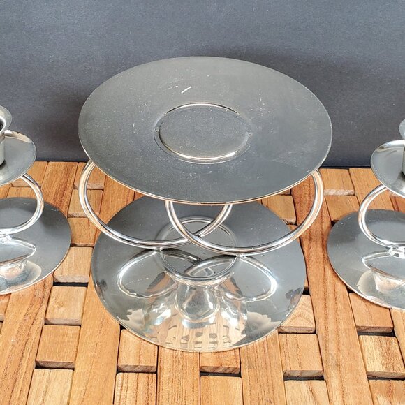 Metal Glow by Galow – Silver Unity Candle Holder Set | Elegant Wedding Ceremony - Picture 9 of 15